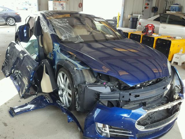 5YJSA1E27FF116358 - 2015 TESLA MODEL S BLUE photo 1