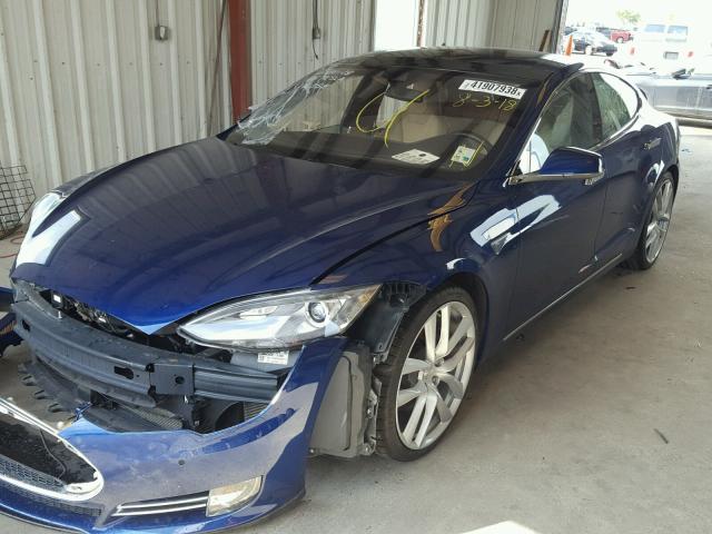 5YJSA1E27FF116358 - 2015 TESLA MODEL S BLUE photo 2