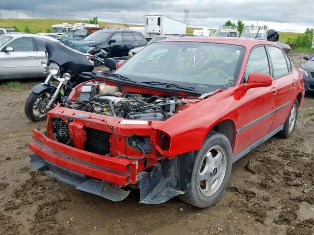 2G1WF52E049273278 - 2004 CHEVROLET IMPALA RED photo 2