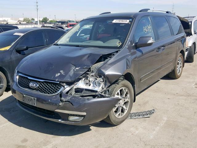 KNDMG4C70E6544855 - 2014 KIA SEDONA LX SILVER photo 2