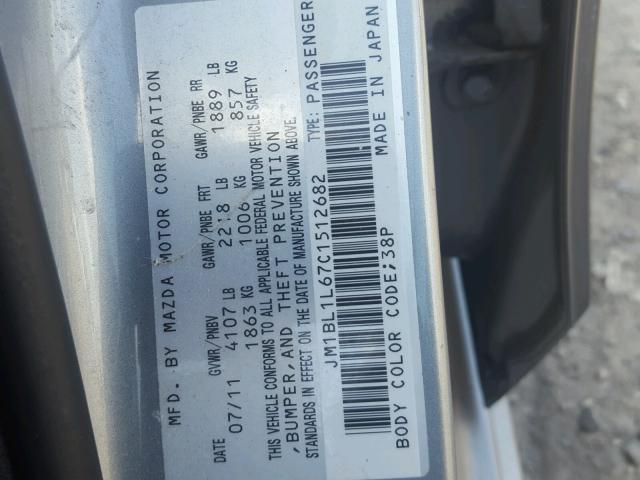 JM1BL1L67C1512682 - 2012 MAZDA 3 S SILVER photo 10