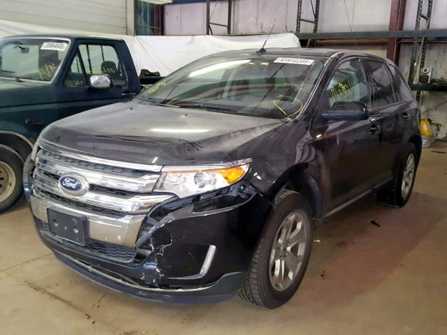 2FMDK4JC4CBA71583 - 2012 FORD EDGE SEL BLACK photo 2