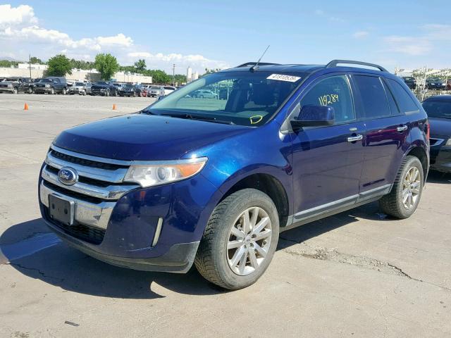 2FMDK4JC6BBA75763 - 2011 FORD EDGE SEL BLUE photo 2