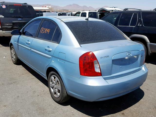 KMHCN46C69U284226 - 2009 HYUNDAI ACCENT BLUE photo 3