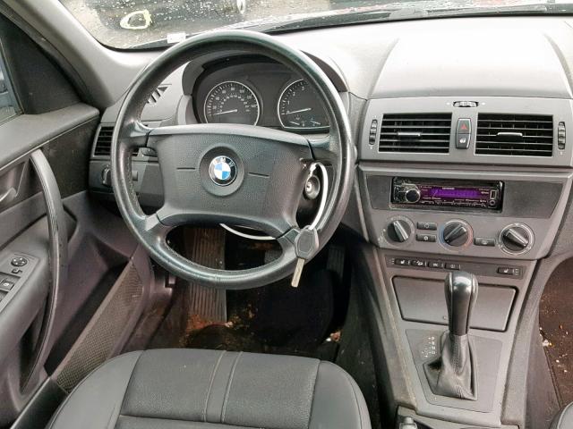 WBXPA73474WC40271 - 2004 BMW X3 2.5I GRAY photo 9