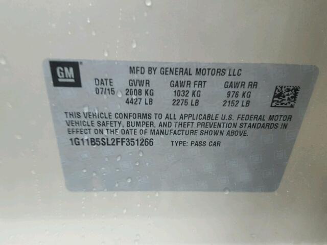 1G11B5SL2FF351266 - 2015 CHEVROLET MALIBU LS SILVER photo 10