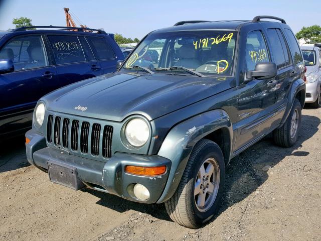 1J4GL58K63W518652 - 2003 JEEP LIBERTY LI GREEN photo 2