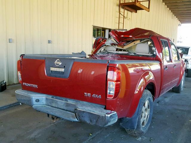 1N6AD09W88C449885 - 2008 NISSAN FRONTIER C RED photo 4