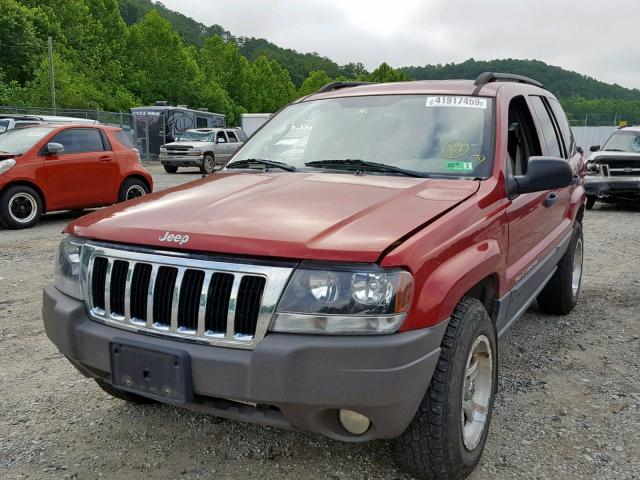 1J4GW48S14C281539 - 2004 JEEP GRAND CHER RED photo 2