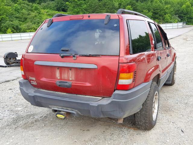 1J4GW48S14C281539 - 2004 JEEP GRAND CHER RED photo 4