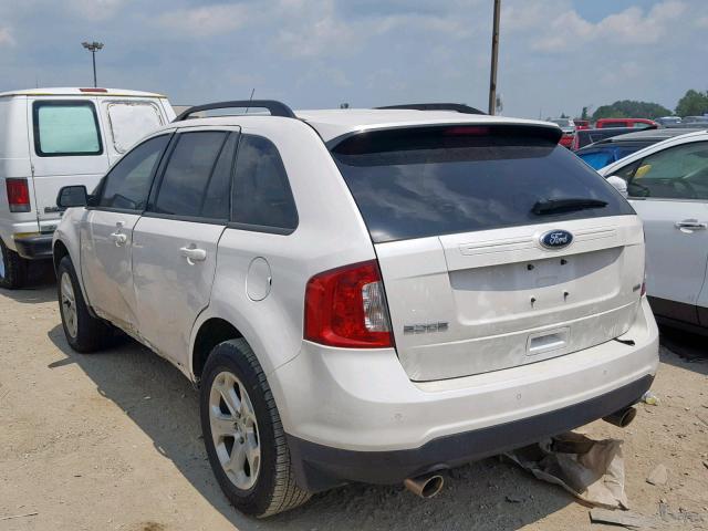 2FMDK3JCXEBB36868 - 2014 FORD EDGE SEL WHITE photo 3