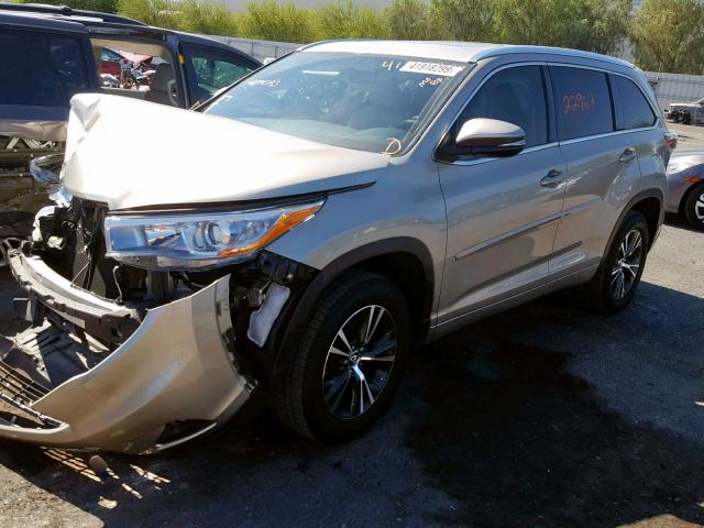 5TDKKRFH2GS502214 - 2016 TOYOTA HIGHLANDER GOLD photo 2