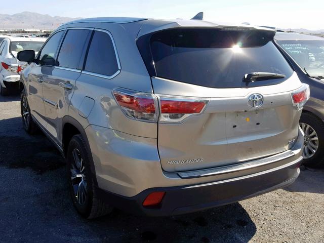 5TDKKRFH2GS502214 - 2016 TOYOTA HIGHLANDER GOLD photo 3