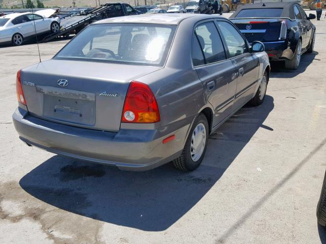 KMHCG45C63U482968 - 2003 HYUNDAI ACCENT GL GRAY photo 4