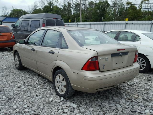 1FAFP34N37W342956 - 2007 FORD FOCUS ZX4 TAN photo 3