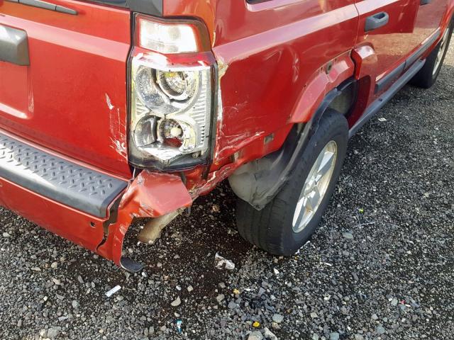 1J8HG48K16C272360 - 2006 JEEP COMMANDER RED photo 10