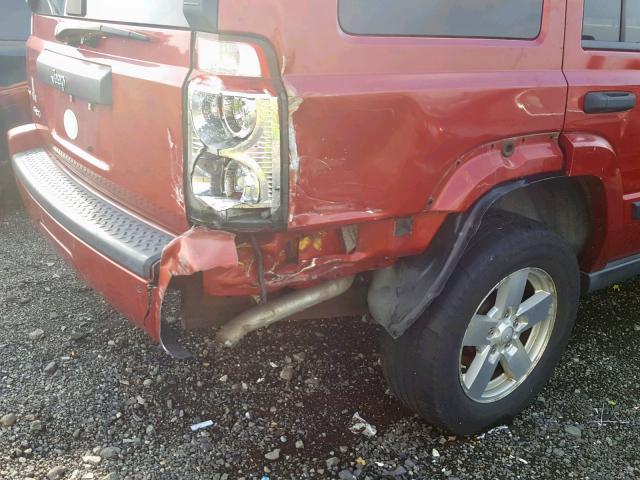 1J8HG48K16C272360 - 2006 JEEP COMMANDER RED photo 9