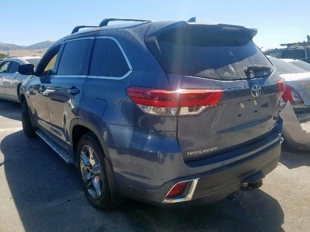 5TDDZRFH3KS928183 - 2019 TOYOTA HIGHLANDER BLUE photo 3