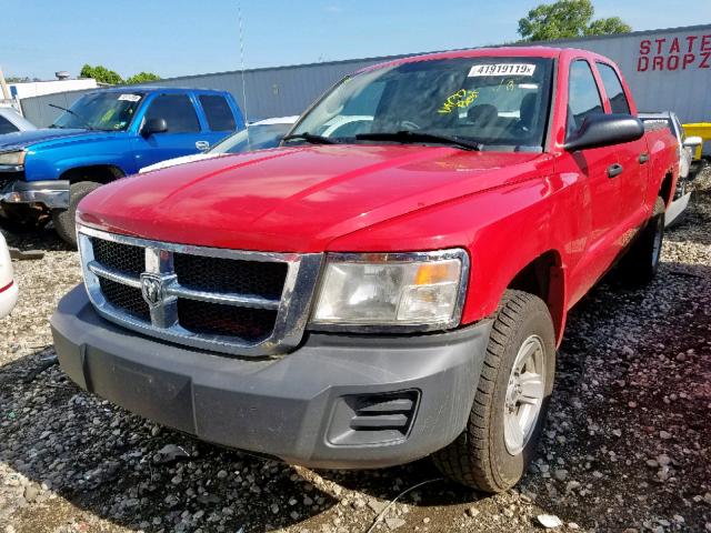 1D7HW38K48S540708 - 2008 DODGE DAKOTA SXT RED photo 2