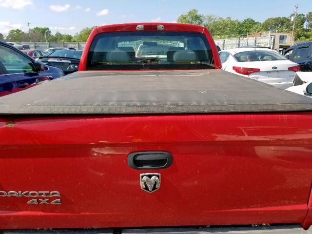 1D7HW38K48S540708 - 2008 DODGE DAKOTA SXT RED photo 9