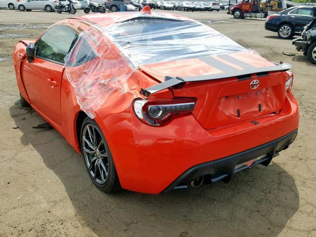 JF1ZNAA10H9707358 - 2017 TOYOTA 86 BASE ORANGE photo 3