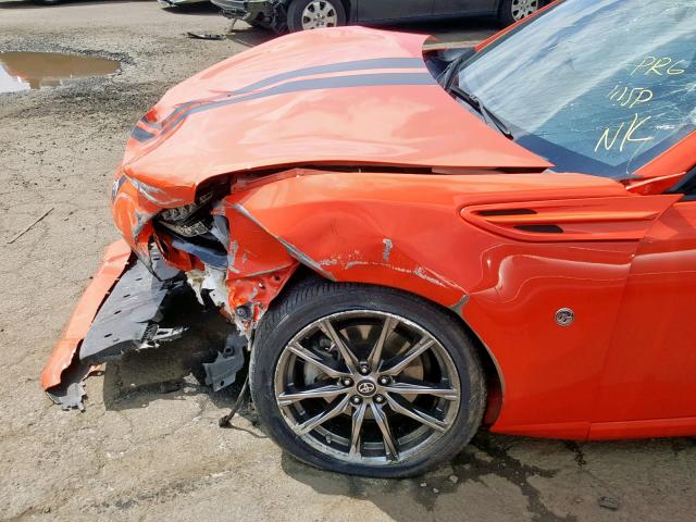 JF1ZNAA10H9707358 - 2017 TOYOTA 86 BASE ORANGE photo 9