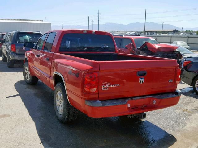 1D7HW48J96S545705 - 2006 DODGE DAKOTA QUA RED photo 3