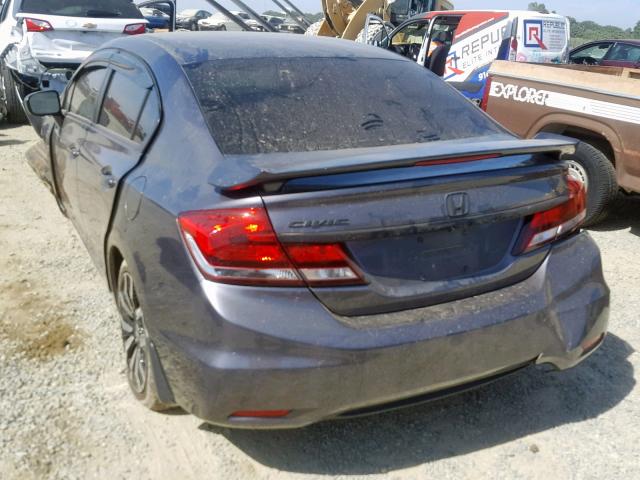 19XFB2F92FE264231 - 2015 HONDA CIVIC EXL GRAY photo 3