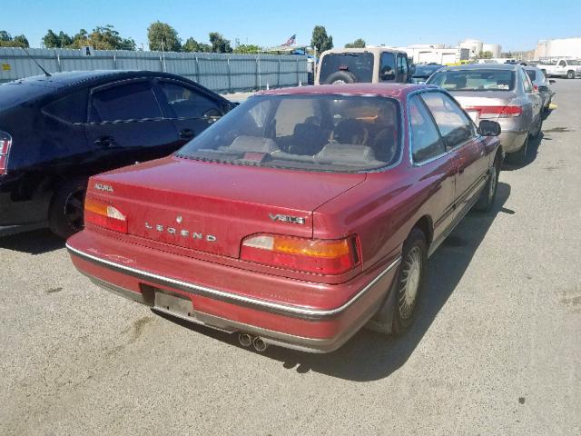 JH4KA3270KC017642 - 1989 ACURA LEGEND LS RED photo 4