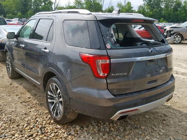 1FM5K8HT3GGC84444 - 2016 FORD EXPLORER P GRAY photo 3