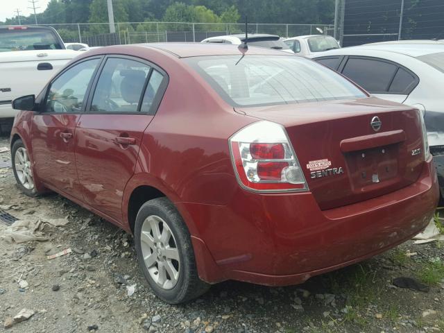 3N1AB61E77L631632 - 2007 NISSAN SENTRA 2.0 MAROON photo 3