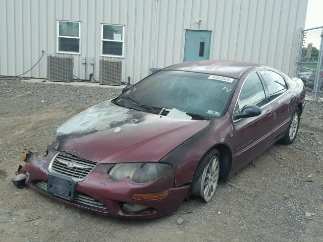 2C3HE66G61H698868 - 2001 CHRYSLER 300M BURGUNDY photo 2