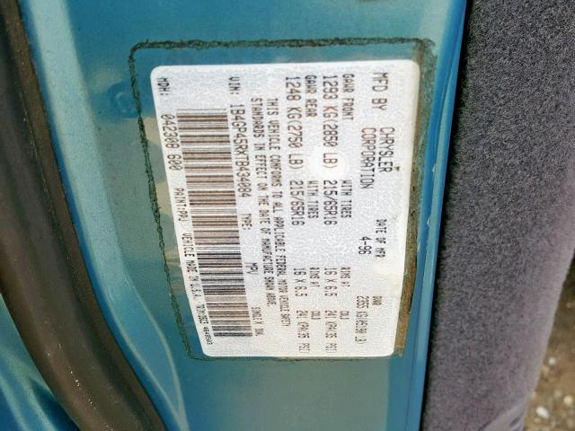 1B4GP45RXTB434084 - 1996 DODGE CARAVAN SE GRAY photo 10