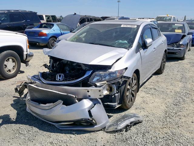 2HGFB2F99FH532388 - 2015 HONDA CIVIC EXL SILVER photo 2