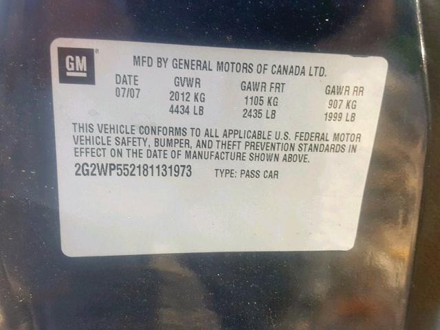 2G2WP552181131973 - 2008 PONTIAC GRAND PRIX GRAY photo 10