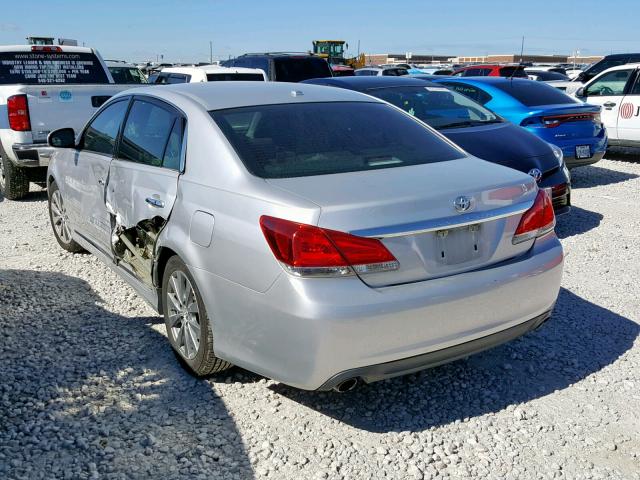 4T1BK3DB6BU389380 - 2011 TOYOTA AVALON BAS SILVER photo 3