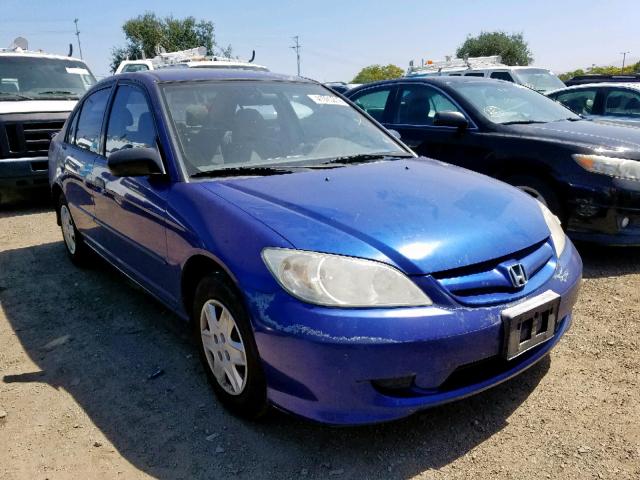 1HGES16304L009410 - 2004 HONDA CIVIC DX V BLUE photo 1