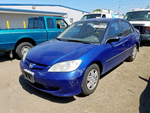 1HGES16304L009410 - 2004 HONDA CIVIC DX V BLUE photo 2