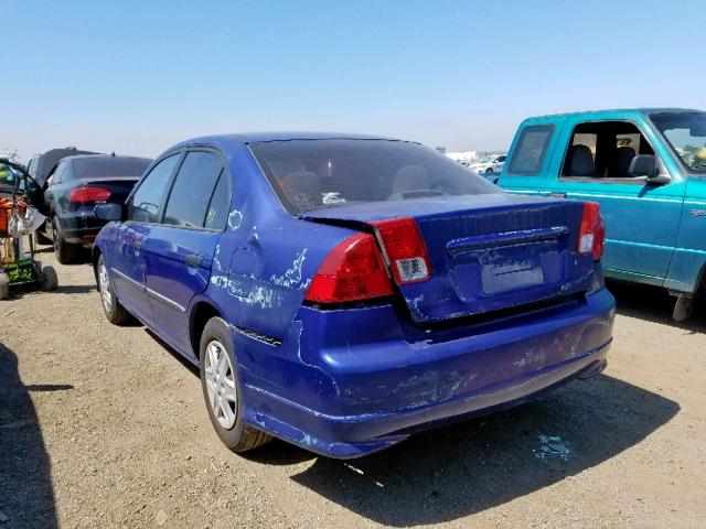 1HGES16304L009410 - 2004 HONDA CIVIC DX V BLUE photo 3