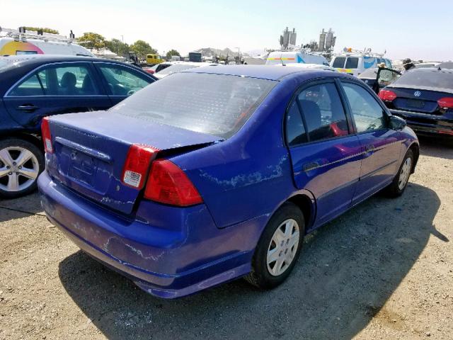 1HGES16304L009410 - 2004 HONDA CIVIC DX V BLUE photo 4