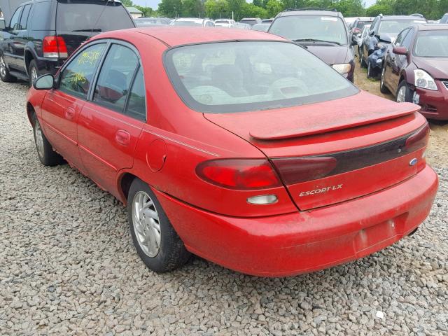 1FALP13P6VW149319 - 1997 FORD ESCORT LX RED photo 3