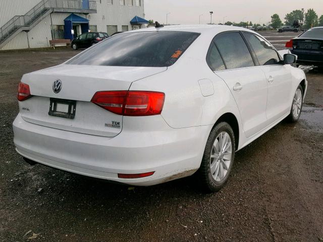 3VWWA7AJ9FM243817 - 2015 VOLKSWAGEN JETTA TDI WHITE photo 4