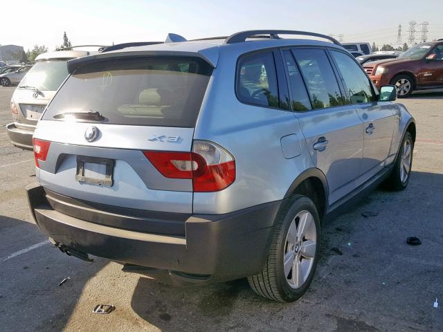 WBXPA73414WC39410 - 2004 BMW X3 2.5I BLUE photo 4