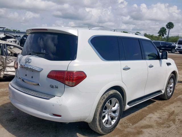 JN8AZ2NF1B9501016 - 2011 INFINITI QX56 WHITE photo 4