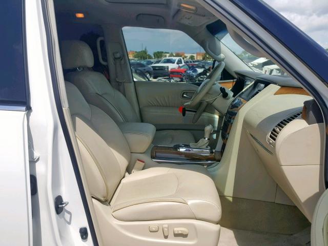 JN8AZ2NF1B9501016 - 2011 INFINITI QX56 WHITE photo 5