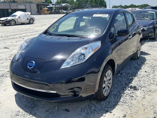 1N4AZ0CP4FC316615 - 2015 NISSAN LEAF S BLACK photo 2