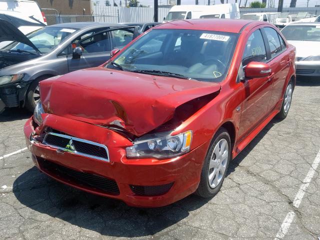 JA32U2FU0FU017934 - 2015 MITSUBISHI LANCER ES RED photo 2