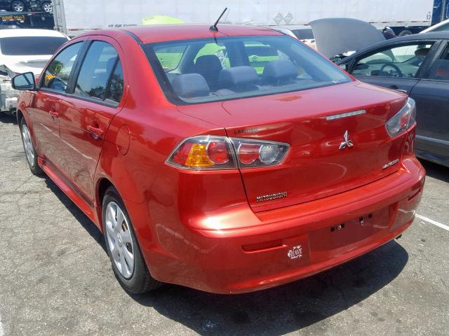 JA32U2FU0FU017934 - 2015 MITSUBISHI LANCER ES RED photo 3