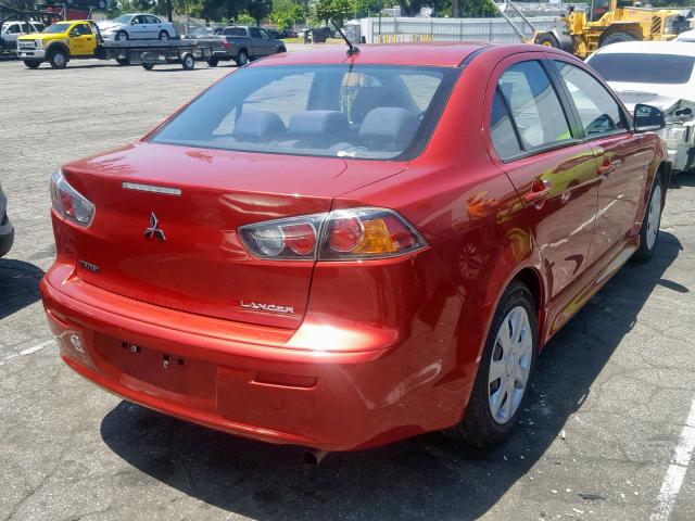 JA32U2FU0FU017934 - 2015 MITSUBISHI LANCER ES RED photo 4