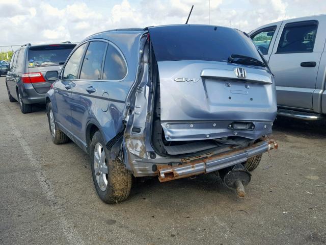 JHLRE48747C099984 - 2007 HONDA CR-V EXL BLUE photo 3